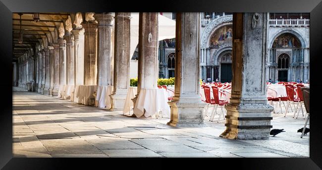 Piazza San Marco, Venice, light and shadow Framed Print by Jeanette Teare