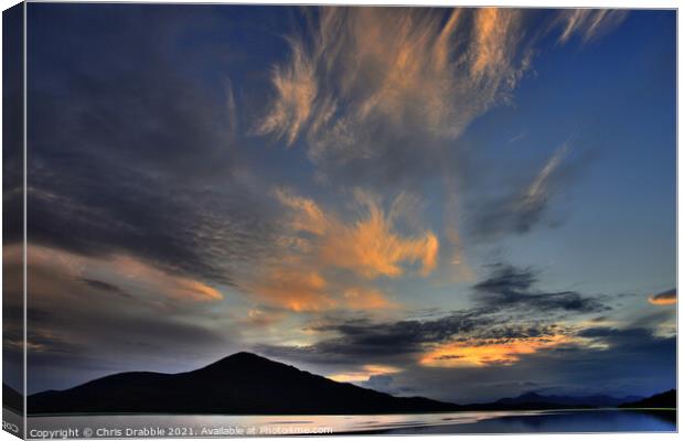 Sunset over Loch Alsh Canvas Print by Chris Drabble