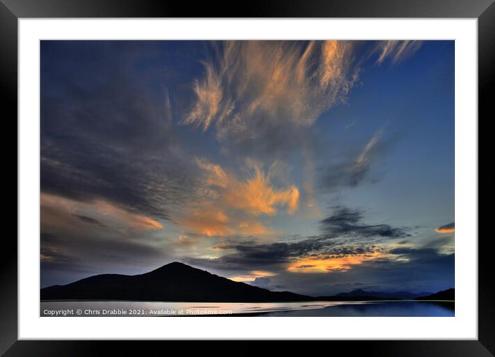 Sunset over Loch Alsh Framed Mounted Print by Chris Drabble