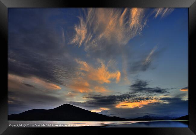 Sunset over Loch Alsh Framed Print by Chris Drabble