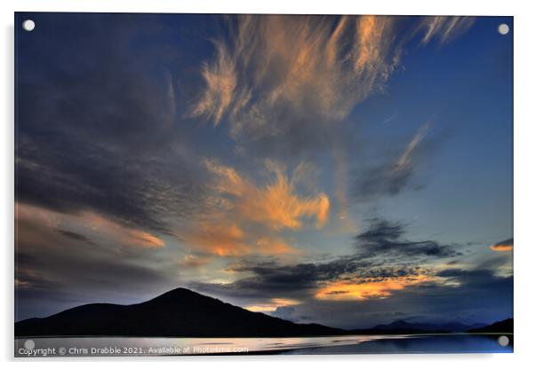 Sunset over Loch Alsh Acrylic by Chris Drabble