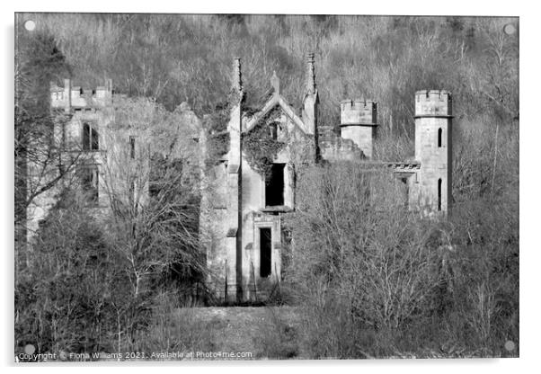 Cambusnethan Priory in the woods Acrylic by Fiona Williams