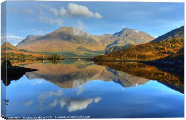 Reflections on Loch Long Canvas Print by Chris Drabble