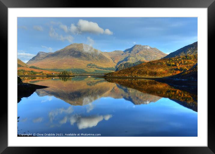 Reflections on Loch Long Framed Mounted Print by Chris Drabble