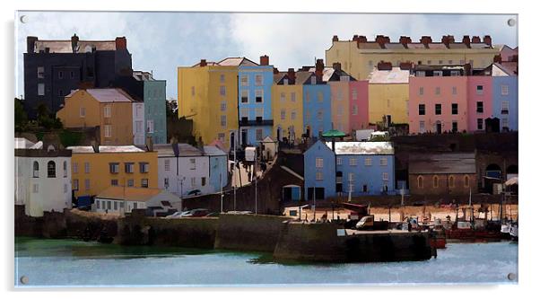 Tenby Harbour Acrylic by Tony Bates