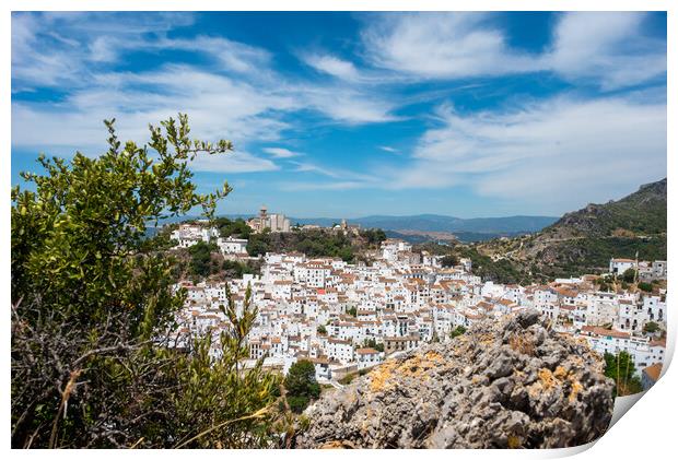Casares town, in the Málaga province, Spain.  Print by Piers Thompson