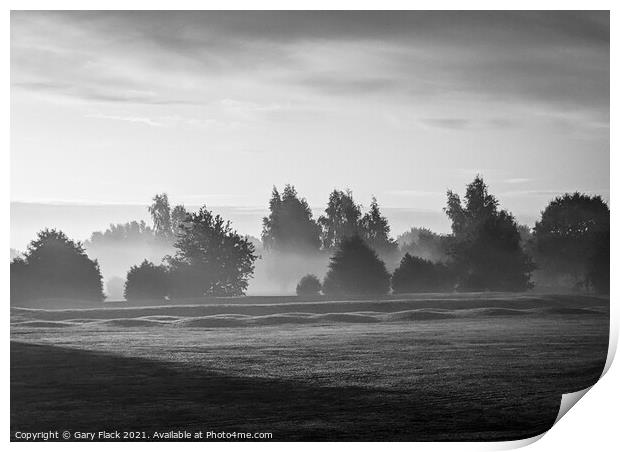 Doncaster Racecourse Autumn early morning on a misty day Print by That Foto