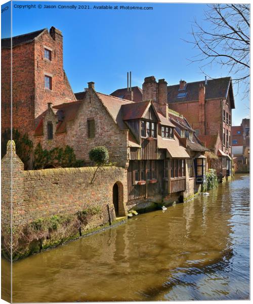 Canals of Bruges Canvas Print by Jason Connolly