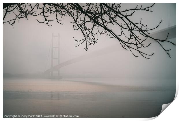 Humber Bridge in the Mist Print by That Foto
