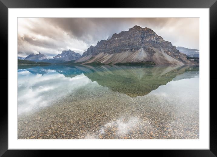 Bow Lake Banff National Park Framed Mounted Print by Jonathon barnett