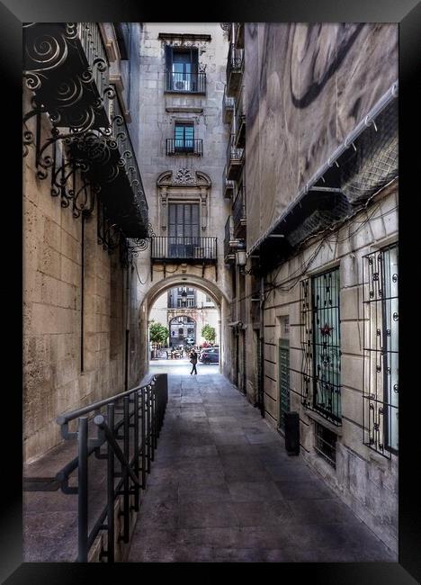 Alicante Alleyway Spain Framed Print by Jacqui Farrell