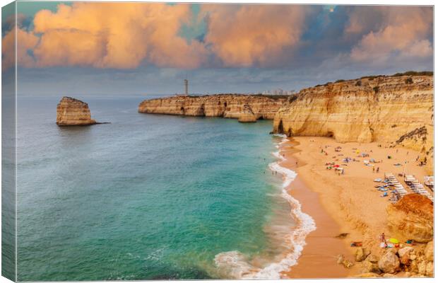 Majestic Cliffs and Serene Beach Canvas Print by Kevin Snelling
