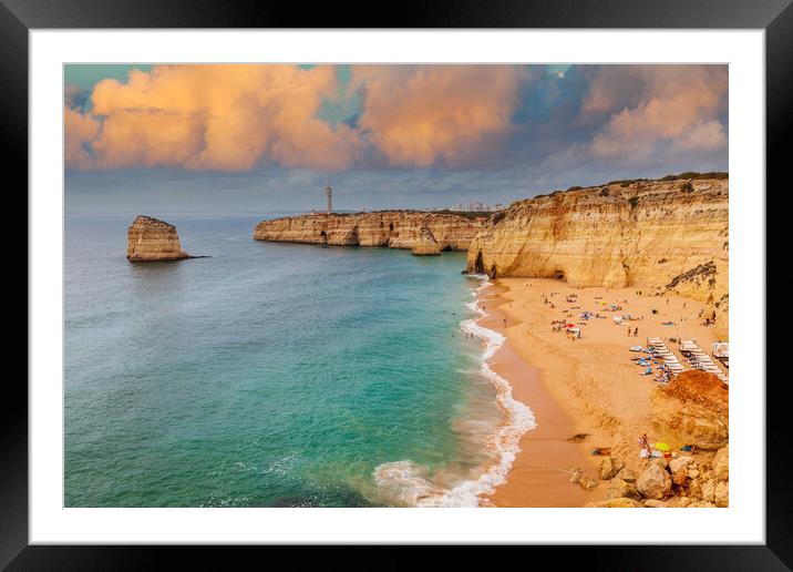 Majestic Cliffs and Serene Beach Framed Mounted Print by Kevin Snelling