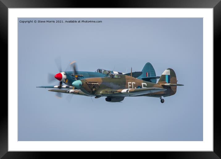 Spitfire & Hurricane Framed Mounted Print by Steve Morris