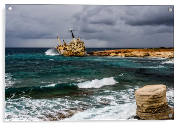 Shipwreck of Edro III in Cyprus Acrylic by Jim Monk