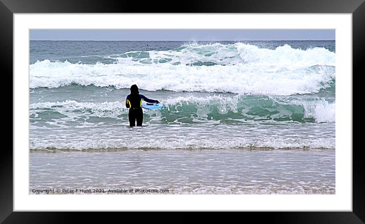 The Surf Is Calling Framed Mounted Print by Peter F Hunt