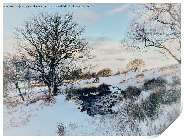 Winter landscape Print by Angharad Morgan