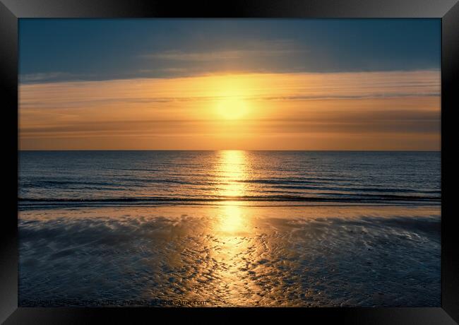 Stunning sunrise over the sea at Frinton Framed Print by Paula Tracy
