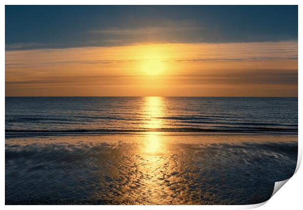 Stunning sunrise over the sea at Frinton Print by Paula Tracy