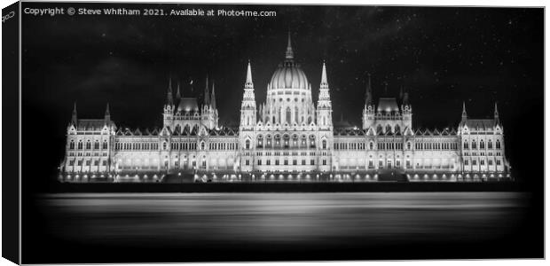 The Parliament Building, Budapest. Canvas Print by Steve Whitham