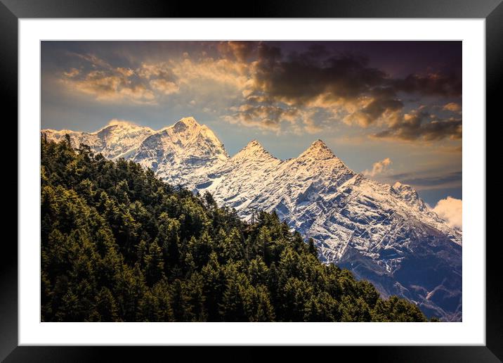 Evening view Himalaya mountains with beautiful sky. Framed Mounted Print by Sergey Fedoskin