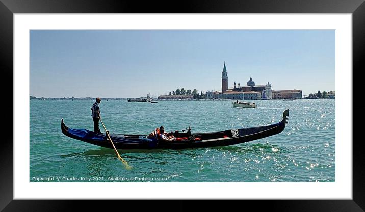 Enjoying the Venice Lagoon Framed Mounted Print by Charles Kelly