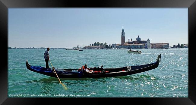 Enjoying the Venice Lagoon Framed Print by Charles Kelly