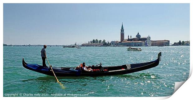 Enjoying the Venice Lagoon Print by Charles Kelly