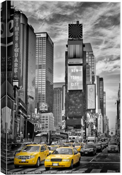 NEW YORK CITY Times Square | Colorkey  Canvas Print by Melanie Viola