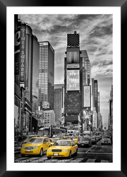 NEW YORK CITY Times Square | Colorkey  Framed Mounted Print by Melanie Viola