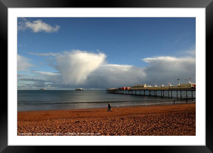 Clouds at Paignton Pier Framed Mounted Print by Rosie Spooner