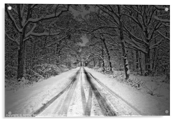Treacherous Winter Drive Acrylic by Jeremy Sage