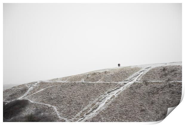 Dunstable Downs in Winter  Print by Graham Custance