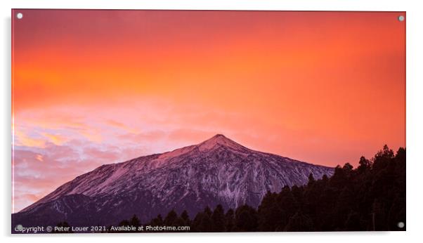 Sunrise over Mount Teide Acrylic by Peter Louer