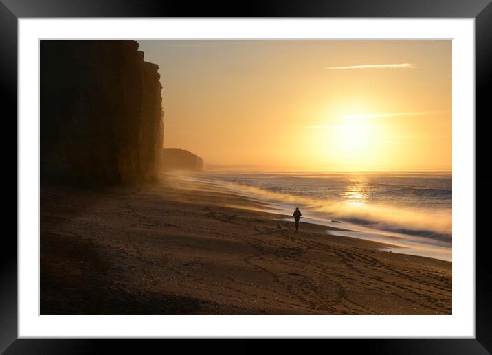 West Bay Walkies Framed Mounted Print by David Neighbour