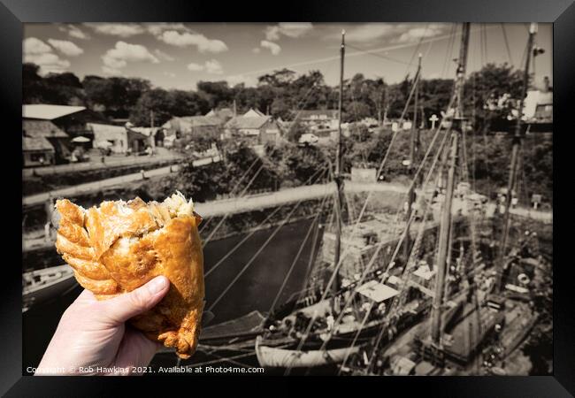 Cornish Harbour Pasty  Framed Print by Rob Hawkins