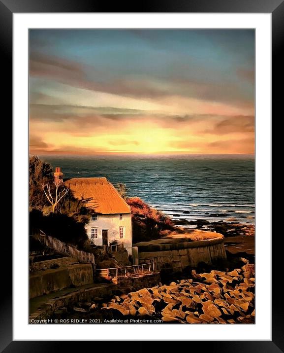 Cottage by the sea Framed Mounted Print by ROS RIDLEY