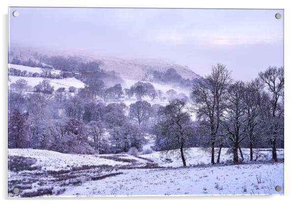 Fresh Morning Snow winter scene Acrylic by Richard Downs