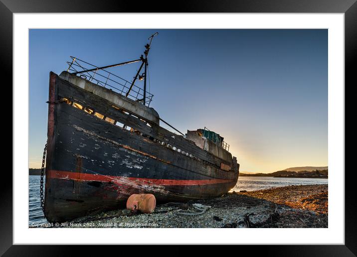 Boat Wreck at Corpach  Framed Mounted Print by Jim Monk