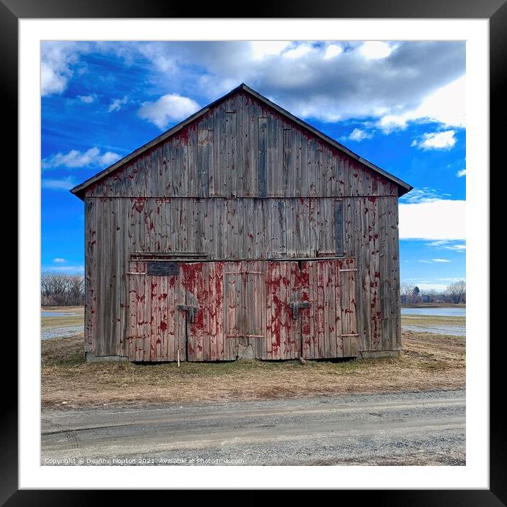 The Rustic Charm of Peeling Red Doors Framed Mounted Print by Deanne Flouton