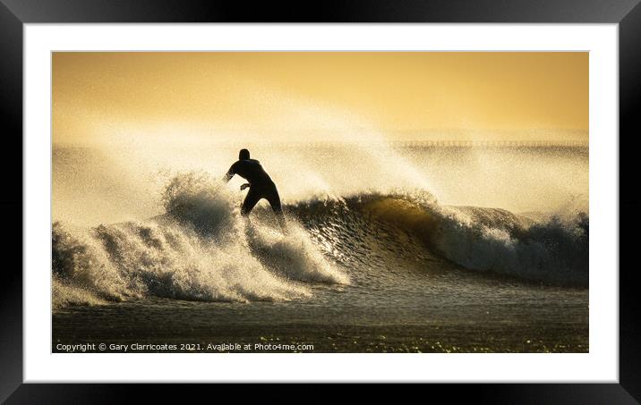 Riding the Wave Framed Mounted Print by Gary Clarricoates