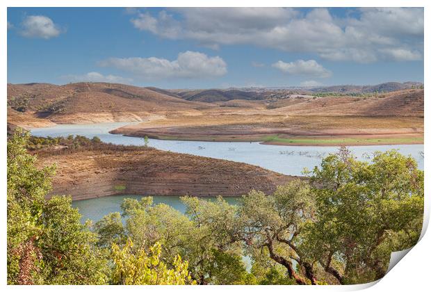 Serene river flowing through picturesque Algarve c Print by Kevin Snelling