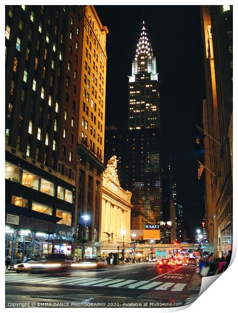 The Chrysler Building, Manhattan, New York Print by EMMA DANCE PHOTOGRAPHY