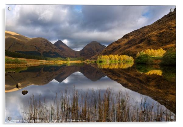 Glen Etive Loch Nam Urr  Autumn Scenery Scotland. Acrylic by Barbara Jones