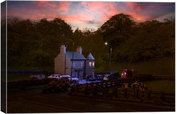 Sunset At Smallville Hall Canvas Print by Steve Purnell