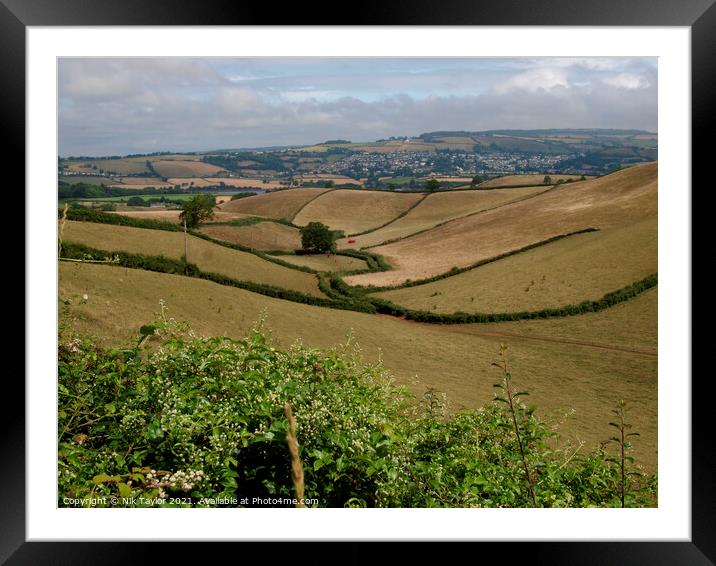 Rolling hills of rural Devon Framed Mounted Print by Nik Taylor