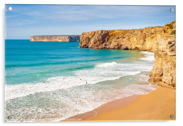 Cliffs of the coast of Sagres, Algarve - 3 Acrylic by Jordi Carrio