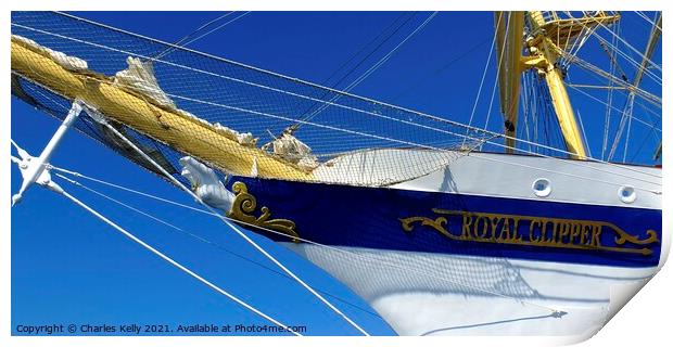 Royal Clipper - Ship's Name and Figurehead Print by Charles Kelly