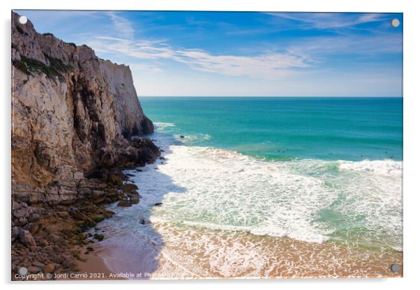 Cliffs of the coast of Sagres, Algarve - 4 Acrylic by Jordi Carrio