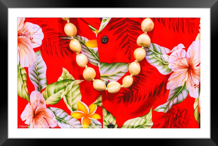 Colorful Hawaiian Red Shirt Maui Hawaii Framed Mounted Print by William Perry